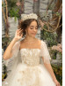 Gold Lace Ivory Tulle Floor Length Flower Girl Dress